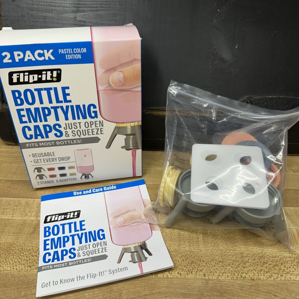 Flip-It! 2-Pack Premium Bottle Emptying Kit – No more wasted product - BRAND NEW